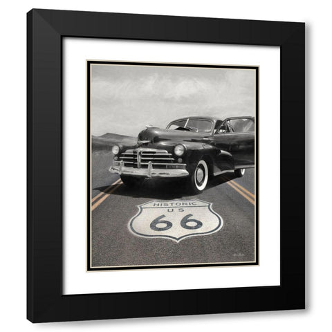 Historic Route 66 Black Modern Wood Framed Art Print with Double Matting by Deiter, Lori