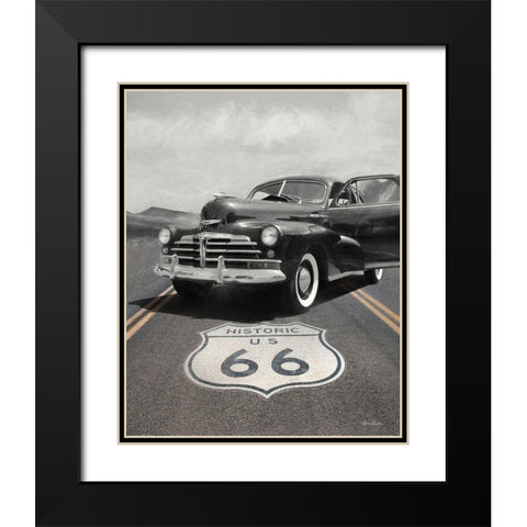 Historic Route 66 Black Modern Wood Framed Art Print with Double Matting by Deiter, Lori