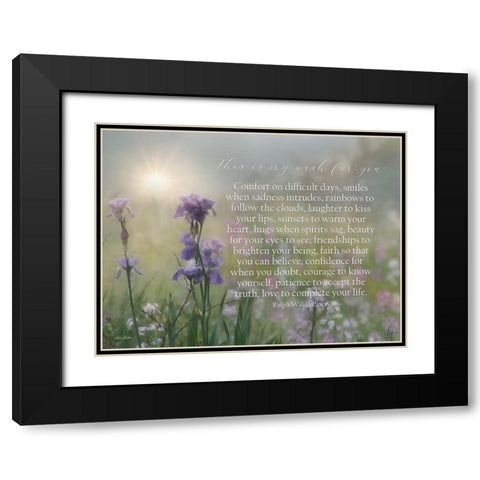 My Wish for You - Floral Black Modern Wood Framed Art Print with Double Matting by Deiter, Lori
