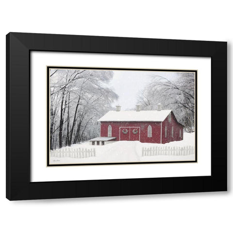 Barn of Hearts Black Modern Wood Framed Art Print with Double Matting by Deiter, Lori