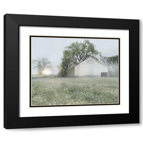 Green Country Morning Black Modern Wood Framed Art Print with Double Matting by Deiter, Lori