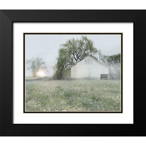 Green Country Morning Black Modern Wood Framed Art Print with Double Matting by Deiter, Lori