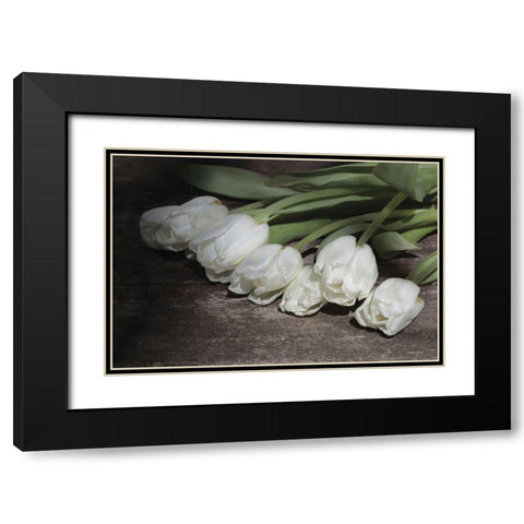 Gathered Tulips Black Modern Wood Framed Art Print with Double Matting by Deiter, Lori