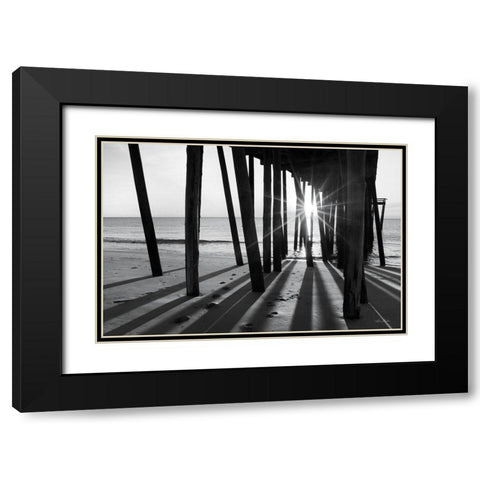 Sunrise at the Pier I Black Modern Wood Framed Art Print with Double Matting by Deiter, Lori