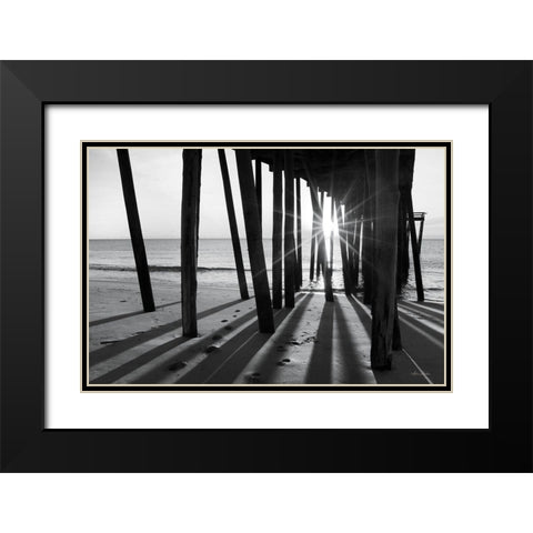 Sunrise at the Pier I Black Modern Wood Framed Art Print with Double Matting by Deiter, Lori