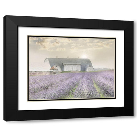 Lavender Morning Black Modern Wood Framed Art Print with Double Matting by Deiter, Lori
