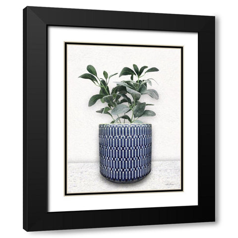 Cool Blue Black Modern Wood Framed Art Print with Double Matting by Deiter, Lori