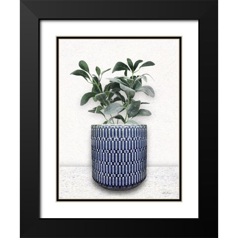 Cool Blue Black Modern Wood Framed Art Print with Double Matting by Deiter, Lori