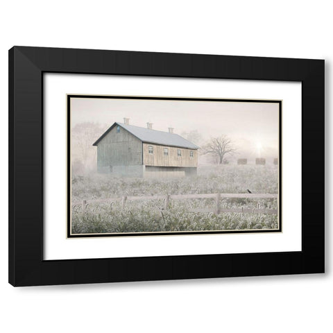 Dewy Country Morning Black Modern Wood Framed Art Print with Double Matting by Deiter, Lori
