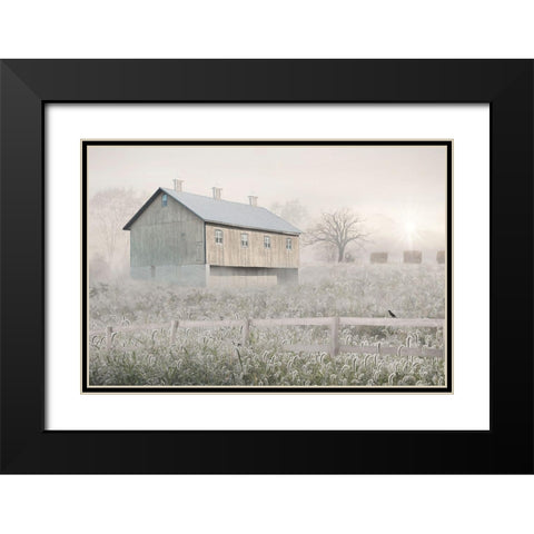 Dewy Country Morning Black Modern Wood Framed Art Print with Double Matting by Deiter, Lori