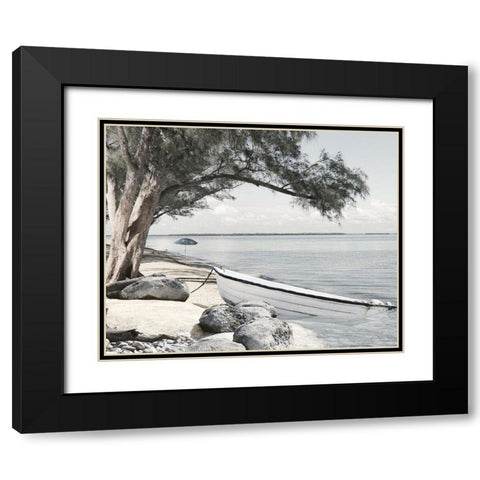 Coastal Blues Black Modern Wood Framed Art Print with Double Matting by Deiter, Lori