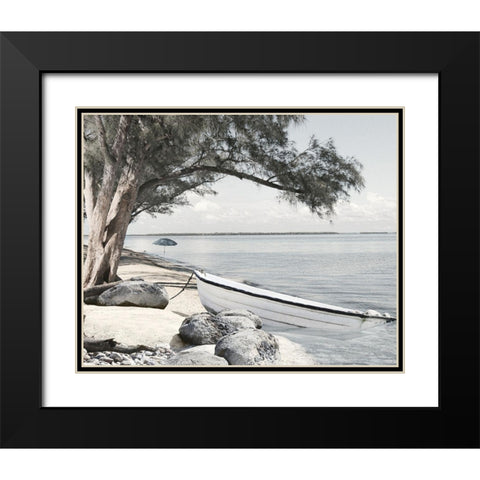 Coastal Blues Black Modern Wood Framed Art Print with Double Matting by Deiter, Lori