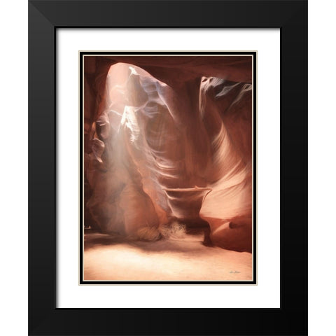 Antelope Canyon Sunbeams II Black Modern Wood Framed Art Print with Double Matting by Deiter, Lori