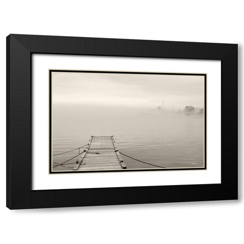 Foggy Dock Black Modern Wood Framed Art Print with Double Matting by Deiter, Lori
