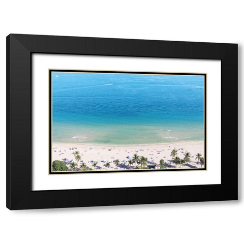 Beach View From Above Black Modern Wood Framed Art Print with Double Matting by Deiter, Lori