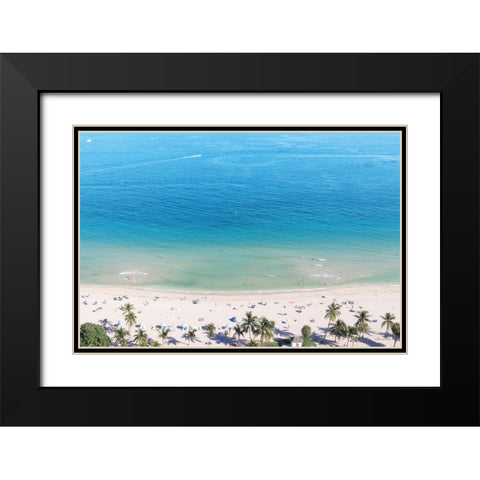 Beach View From Above Black Modern Wood Framed Art Print with Double Matting by Deiter, Lori