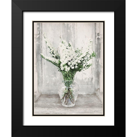 Bridal Veil Flowers Black Modern Wood Framed Art Print with Double Matting by Deiter, Lori