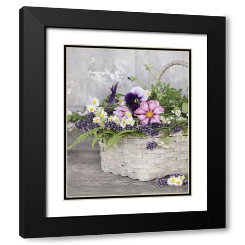 Fresh Garden Basket Black Modern Wood Framed Art Print with Double Matting by Deiter, Lori