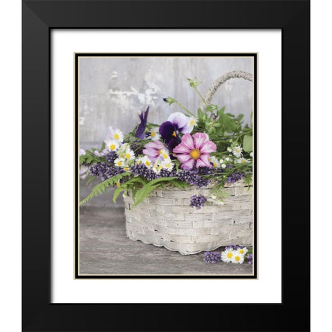 Fresh Garden Basket Black Modern Wood Framed Art Print with Double Matting by Deiter, Lori