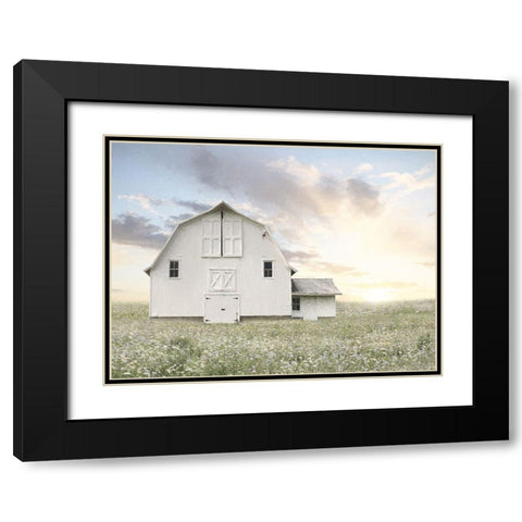 White Summer Barn Black Modern Wood Framed Art Print with Double Matting by Deiter, Lori