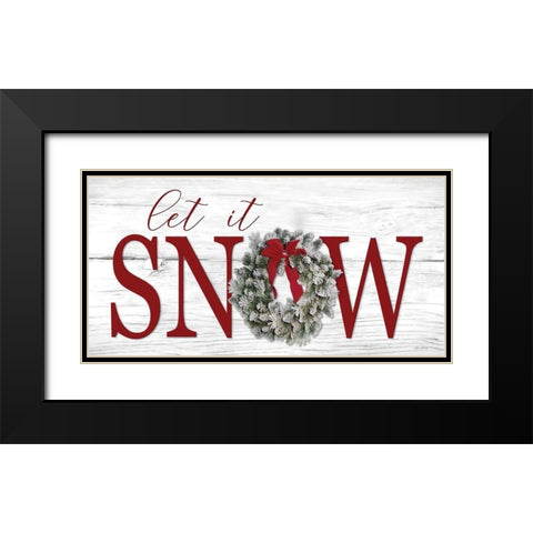Let It Snow Black Modern Wood Framed Art Print with Double Matting by Deiter, Lori