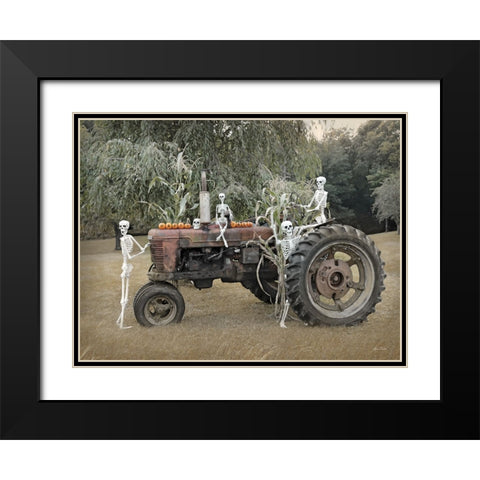 Happy Fall Black Modern Wood Framed Art Print with Double Matting by Deiter, Lori