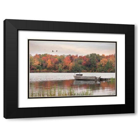 Lets Go Fishing Black Modern Wood Framed Art Print with Double Matting by Deiter, Lori