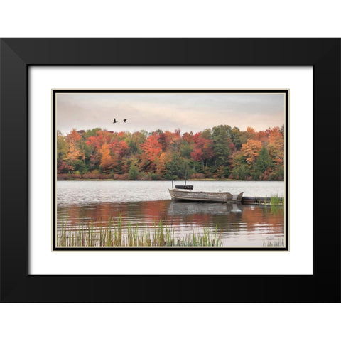 Lets Go Fishing Black Modern Wood Framed Art Print with Double Matting by Deiter, Lori