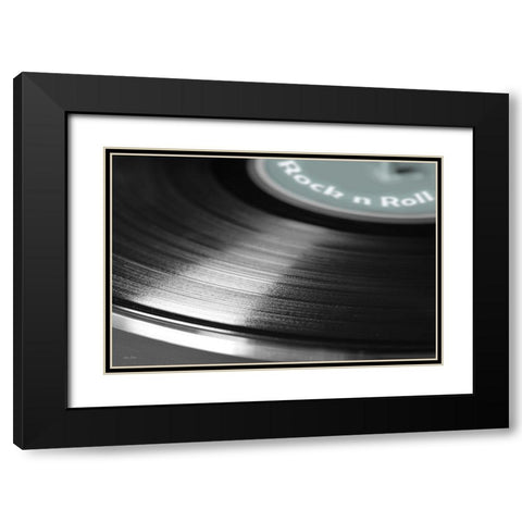 Rock n Roll Record Black Modern Wood Framed Art Print with Double Matting by Deiter, Lori