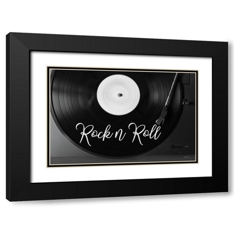 Rock n Roll Turntable Black Modern Wood Framed Art Print with Double Matting by Deiter, Lori