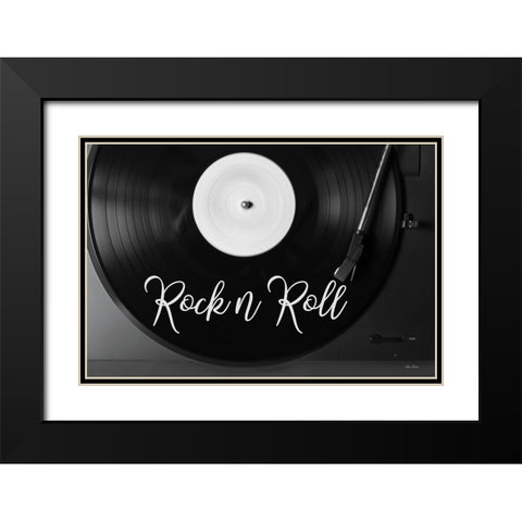 Rock n Roll Turntable Black Modern Wood Framed Art Print with Double Matting by Deiter, Lori