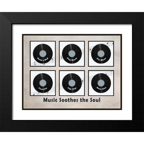 Music Soothes the Soul Black Modern Wood Framed Art Print with Double Matting by Deiter, Lori