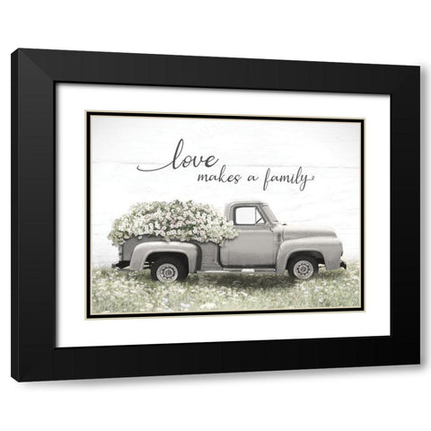 Love Makes a Family Black Modern Wood Framed Art Print with Double Matting by Deiter, Lori