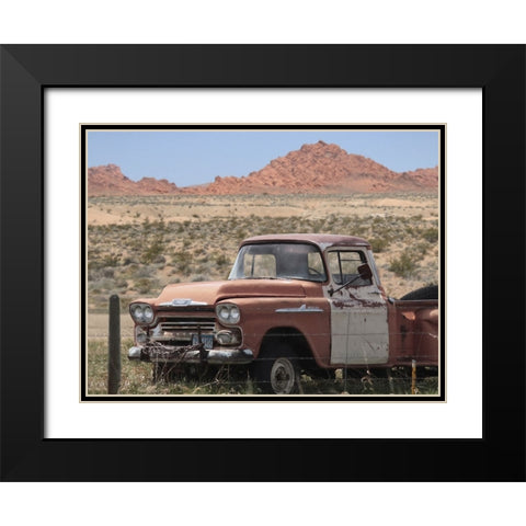 Chevrolet Apache Black Modern Wood Framed Art Print with Double Matting by Deiter, Lori