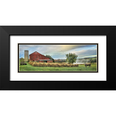 Hay Harvest Black Modern Wood Framed Art Print with Double Matting by Deiter, Lori