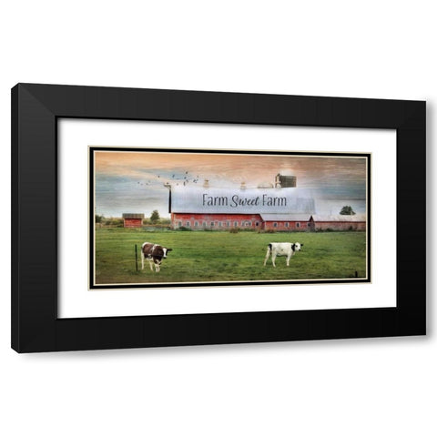Farm Sweet Farm Black Modern Wood Framed Art Print with Double Matting by Deiter, Lori