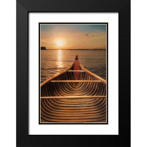 Sunset on the Lake II Black Modern Wood Framed Art Print with Double Matting by Deiter, Lori