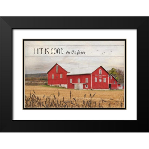 Life is Good on the Farm Black Modern Wood Framed Art Print with Double Matting by Deiter, Lori