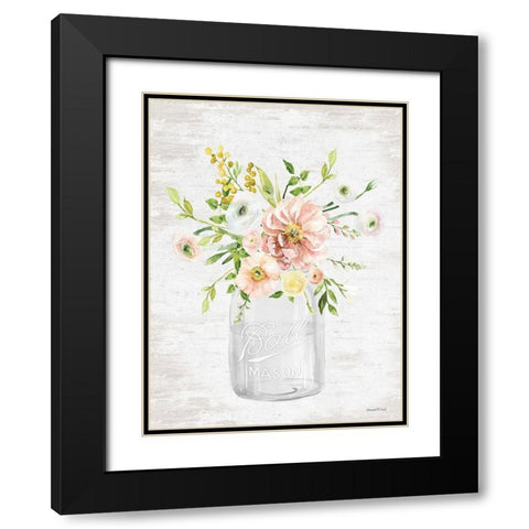 Floral Bouquet 1 Black Modern Wood Framed Art Print with Double Matting by Lettered and Lined
