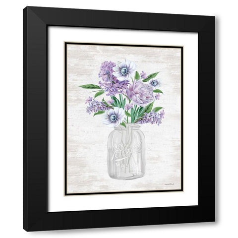 Floral Bouquet 2 Black Modern Wood Framed Art Print with Double Matting by Lettered and Lined