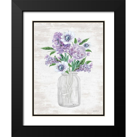 Floral Bouquet 2 Black Modern Wood Framed Art Print with Double Matting by Lettered and Lined