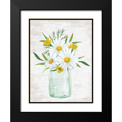Floral Bouquet 3 Black Modern Wood Framed Art Print with Double Matting by Lettered and Lined