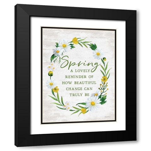 Spring Reminder Black Modern Wood Framed Art Print with Double Matting by Lettered and Lined