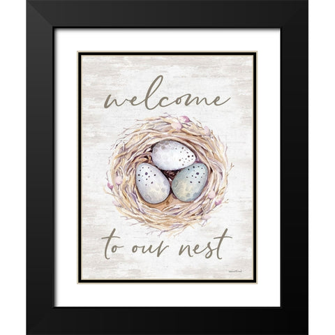Welcome to Our Nest Black Modern Wood Framed Art Print with Double Matting by Lettered and Lined