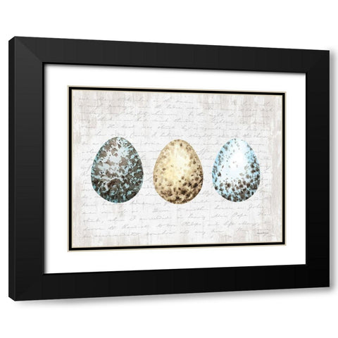 Speckled Eggs Black Modern Wood Framed Art Print with Double Matting by Lettered and Lined