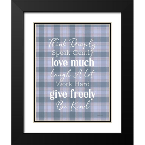 Think Deeply Black Modern Wood Framed Art Print with Double Matting by Lettered and Lined