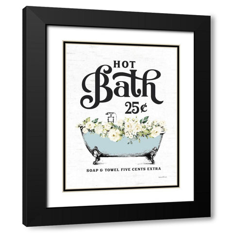 Hot Bath Black Modern Wood Framed Art Print with Double Matting by Lettered and Lined