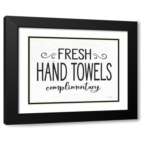 Fresh Hand Towels Black Modern Wood Framed Art Print with Double Matting by Lettered and Lined