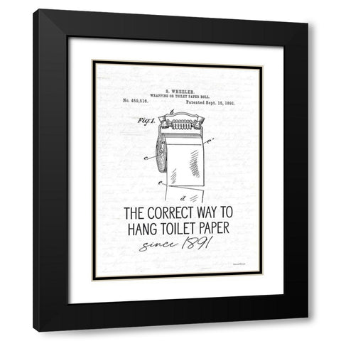 Correct Way to Hang Toilet Paper Black Modern Wood Framed Art Print with Double Matting by Lettered and Lined