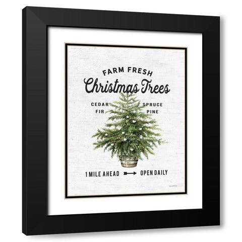 Farm Fresh Christmas Trees I Black Modern Wood Framed Art Print with Double Matting by Lettered and Lined